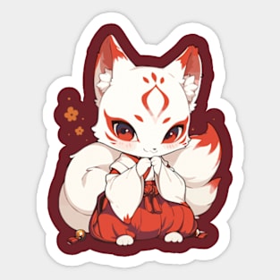 Cute Kitsune Fox Sticker